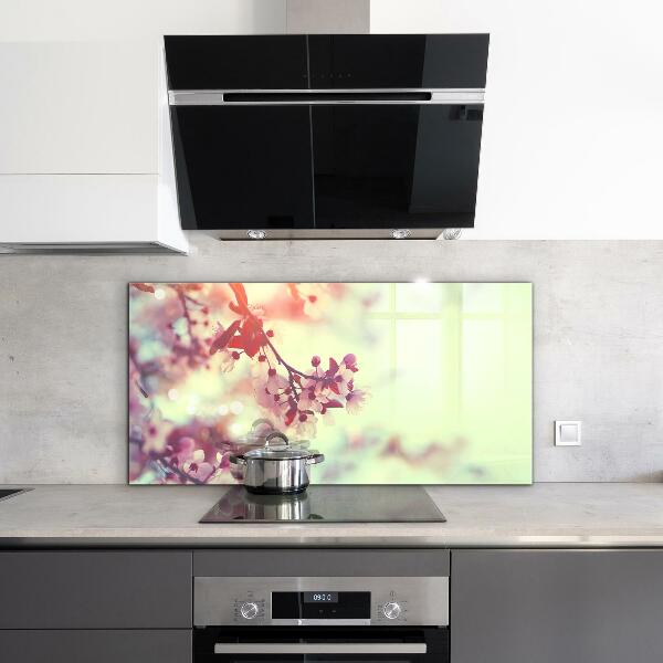 Konyhai fali panel Virágzó rózsaszín fa