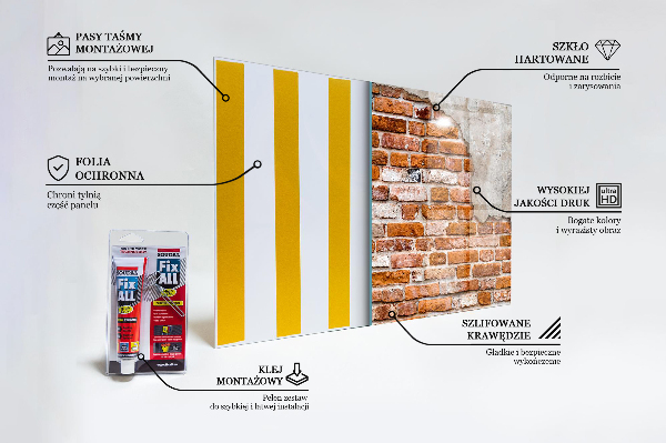 Konyhai üveg panel Kőtéglafal