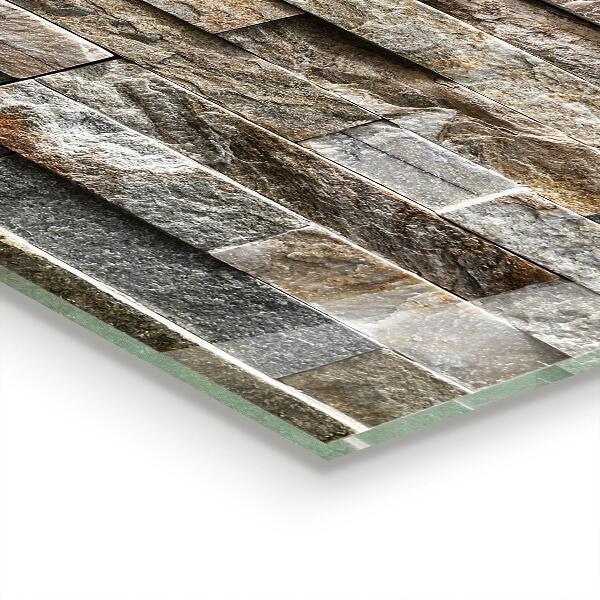 Konyhai üveg panel Természetes kő tégla