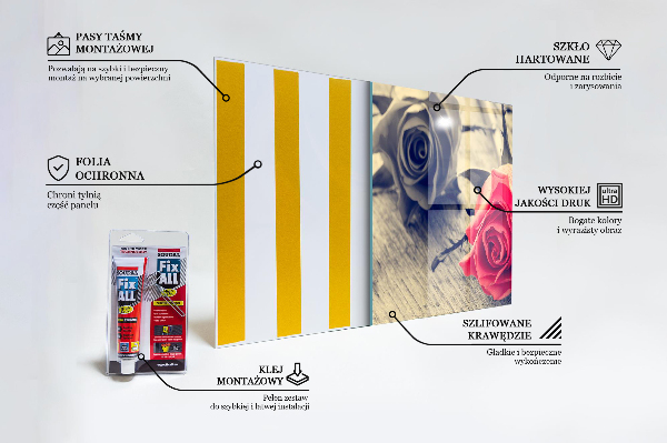 Konyhai fali panel Rózsa a szerelem szimbóluma