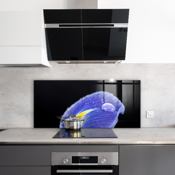 Konyhai fali panel Lila írisz virág