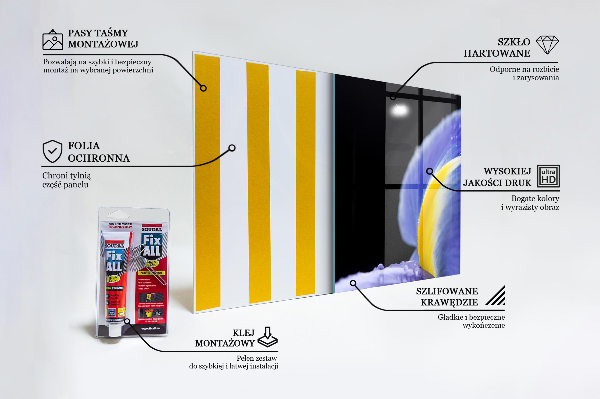 Konyhai fali panel Lila írisz virág