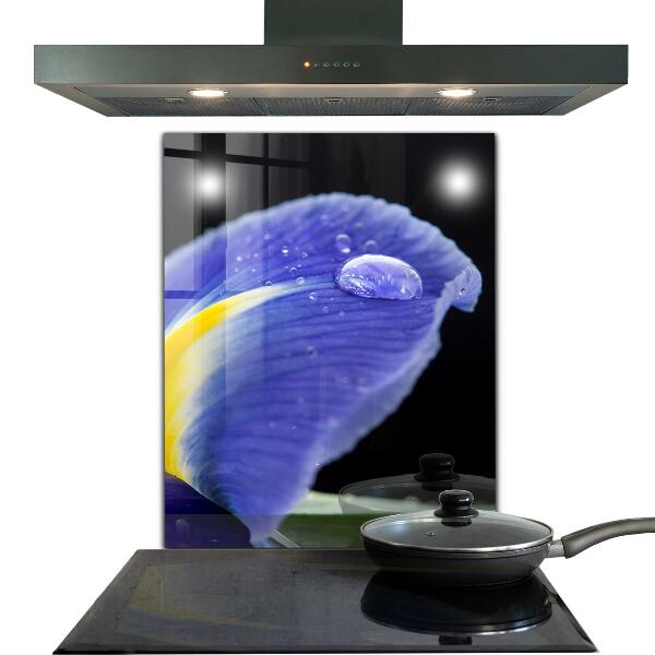 Konyhai fali panel Lila írisz virág