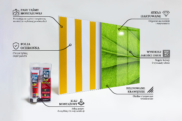 Konyhai fali panel Zöld levél részletek