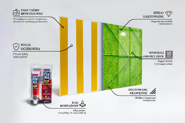 Konyhai fali panel Finom levélrészletek