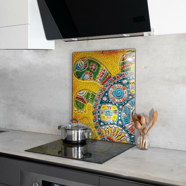 Konyhai panel Teknős kerámia mozaik