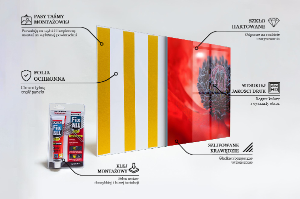 Konyhai fali panel Red poppy részletek