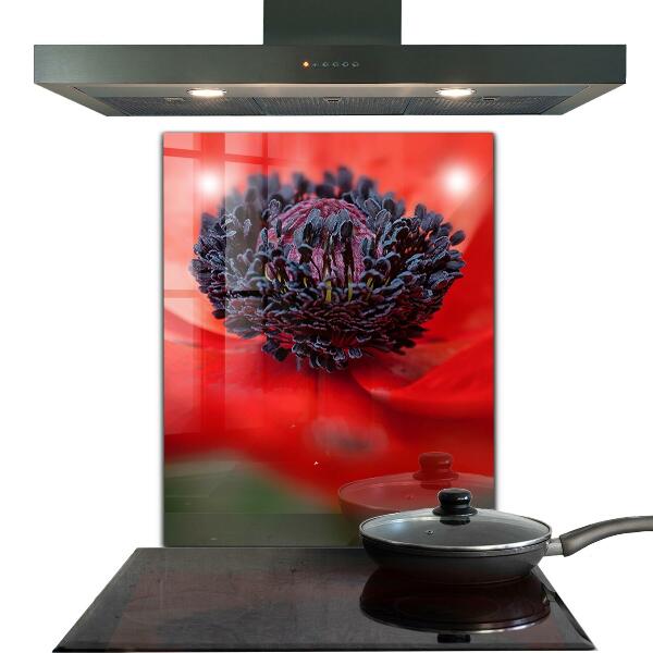 Konyhai fali panel Red poppy részletek