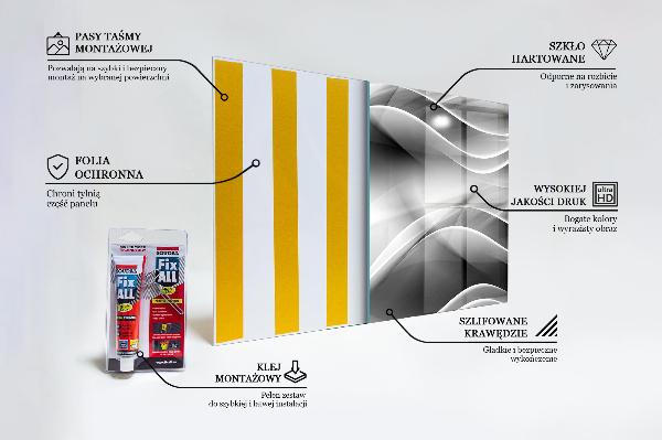 Konyhai üveg panel Szürke hullám absztrakt energia