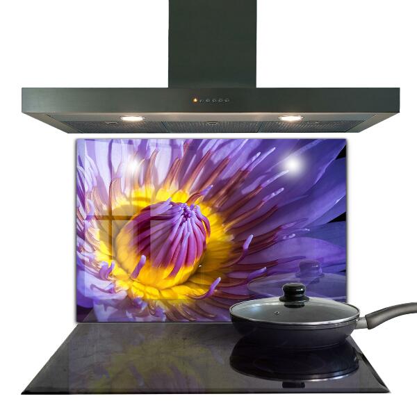 Konyhai fali panel Lila virág részletek