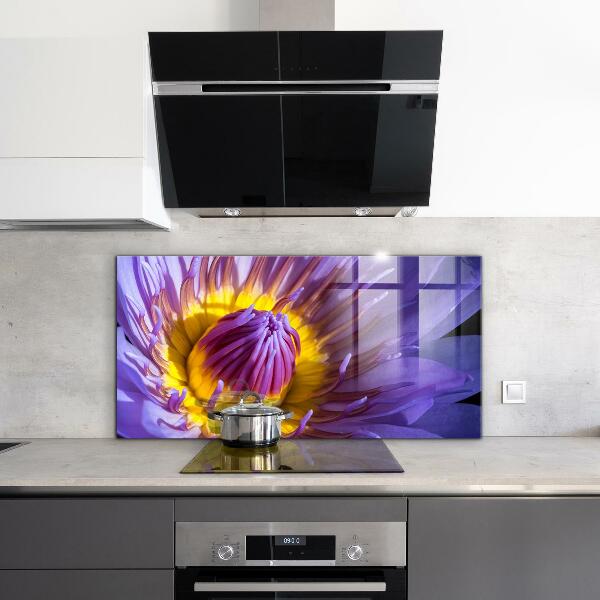 Konyhai fali panel Lila virág részletek