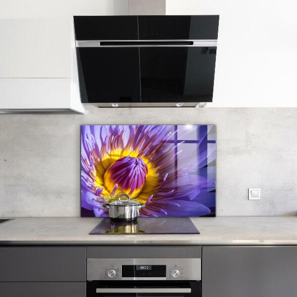 Konyhai fali panel Lila virág részletek