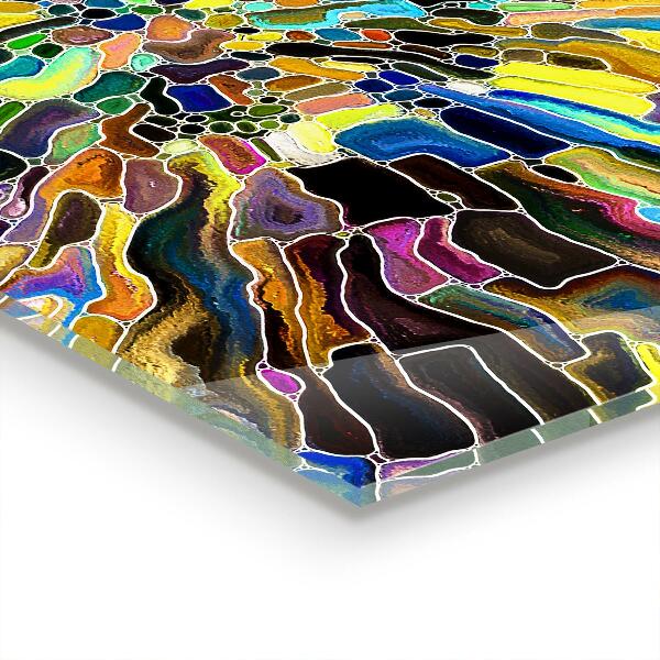 Konyhai üveg panel Díszes színes mozaik