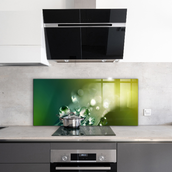 Konyhai fali panel Harmat a zöld leveleken