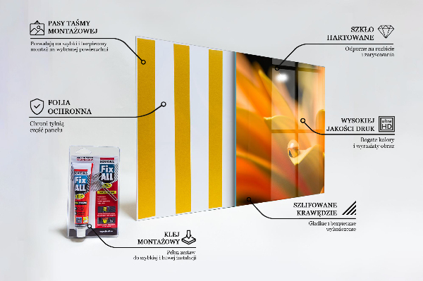 Konyhai fali panel Gerber virág
