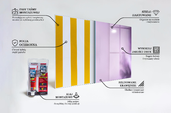 Konyhai fali panel Lila virágok