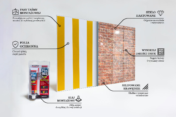 Konyhai üveg panel Téglafal textúra
