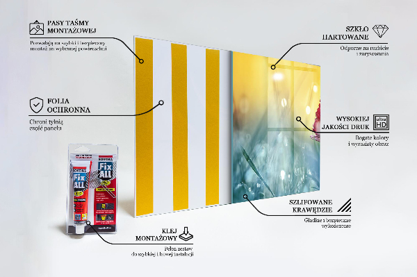 Konyhai fali panel Finom százszorszép a réten