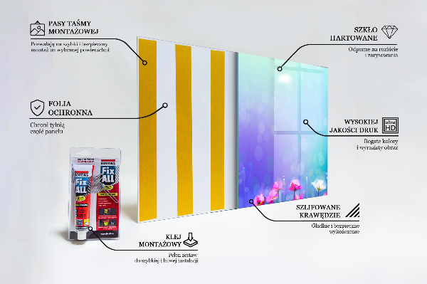 Konyhai fali panel Színes rét