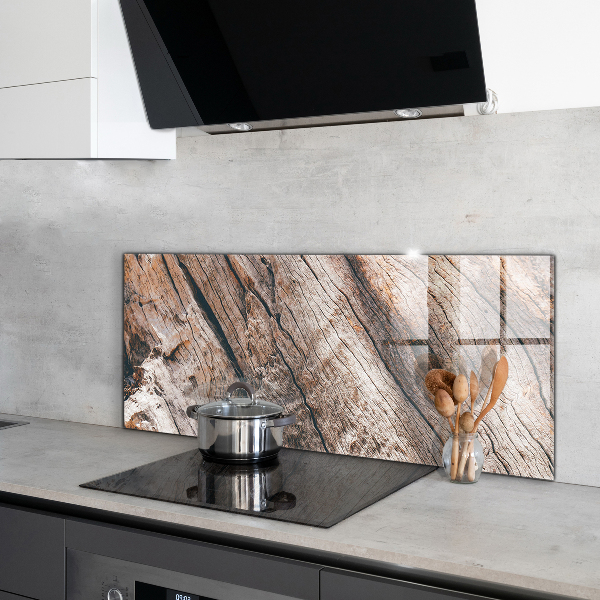 Konyhai üveg panel Fa kéreg törzs textúrája