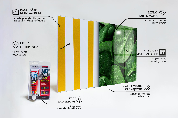 Konyhai fali panel A spenót levelei egészség