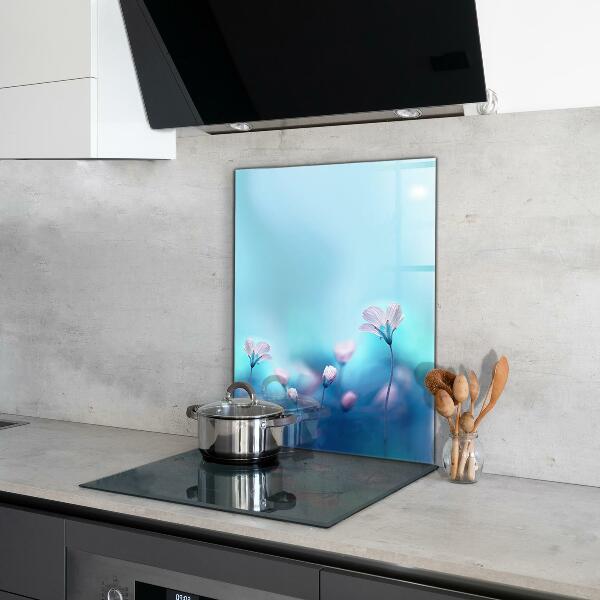 Konyhai fali panel Virágok a reggeli köd mögött