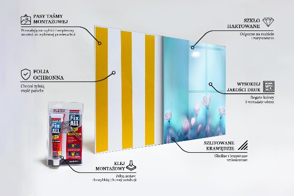 Konyhai fali panel Virágok a reggeli köd mögött