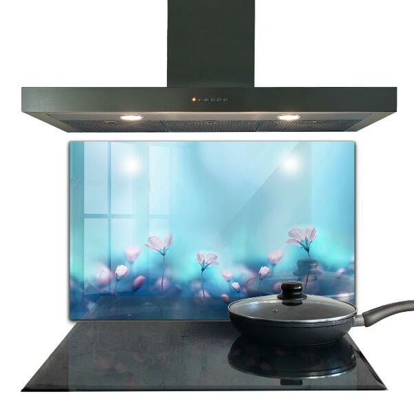 Konyhai fali panel Virágok a reggeli köd mögött