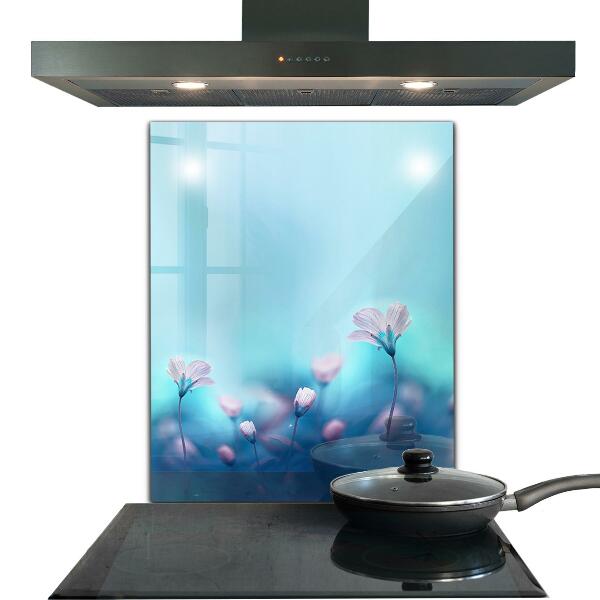 Konyhai fali panel Virágok a reggeli köd mögött