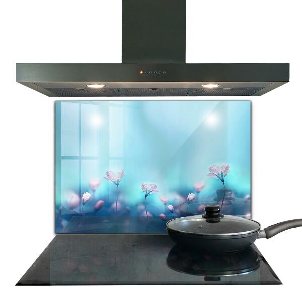 Konyhai fali panel Virágok a reggeli köd mögött