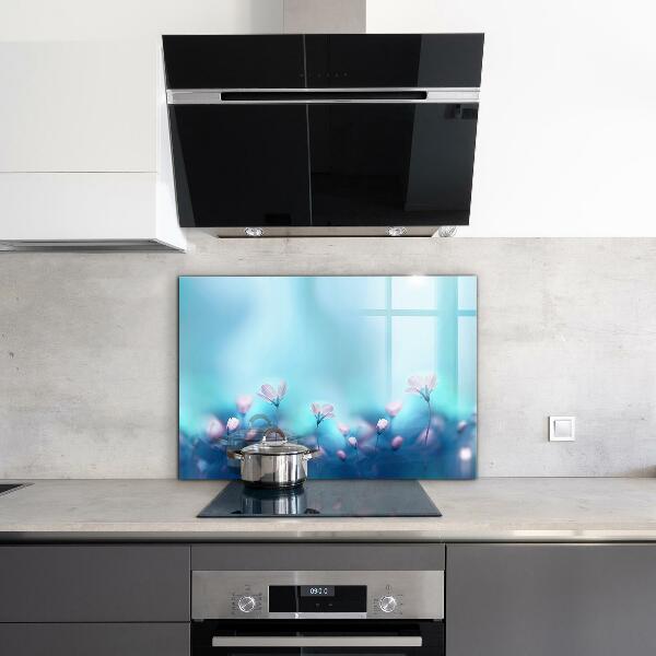 Konyhai fali panel Virágok a reggeli köd mögött