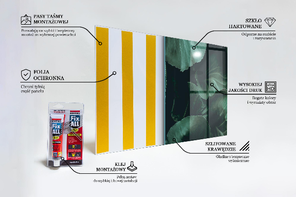 Konyhai fali panel Sötétzöld levelek