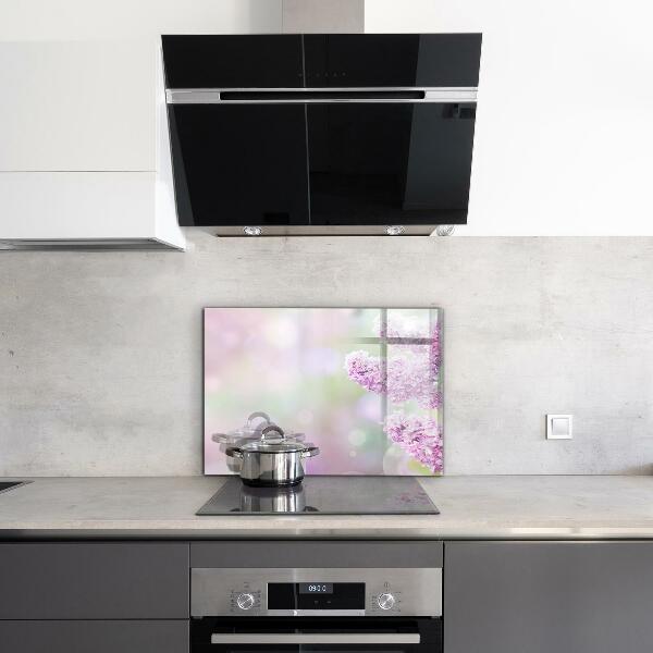 Konyhai fali panel Virágzó lila nyár a kertben