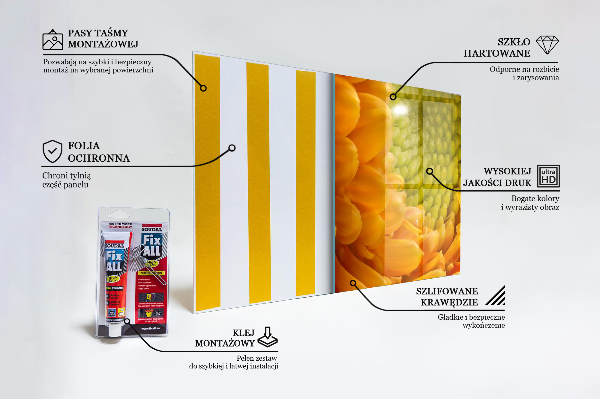 Konyhai fali panel Gerbera virágnarancs