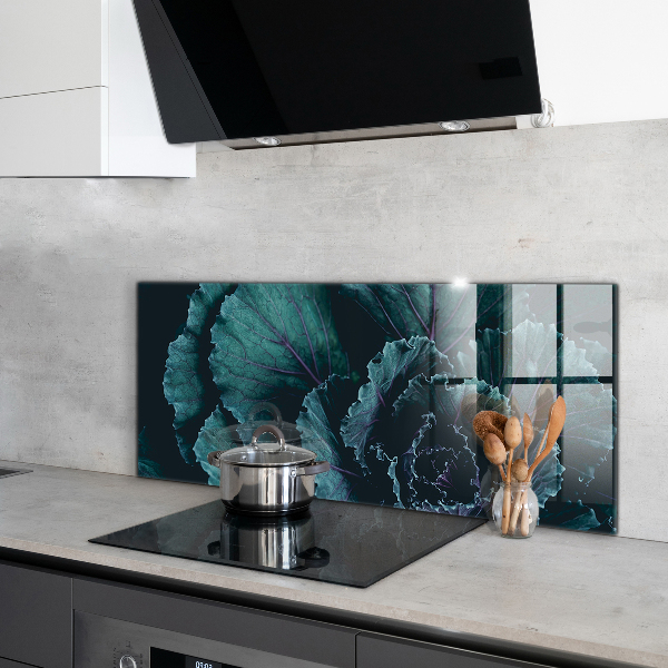 Konyhai hátfal panel Káposzta levelei sötétzöld