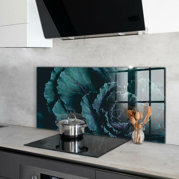 Konyhai hátfal panel Káposzta levelei sötétzöld