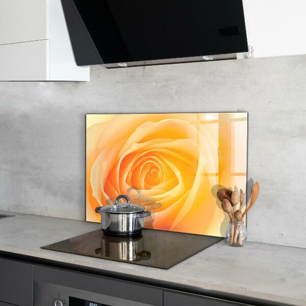 Konyhai hátfal panel Sárga rózsa virág