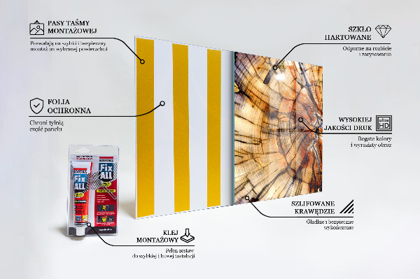 Konyhai hátfal panel Természetes fa szemcsék