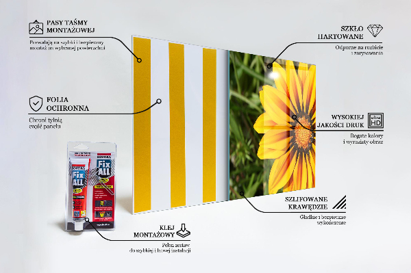 Konyhai hátfal panel Sárga virág a réten