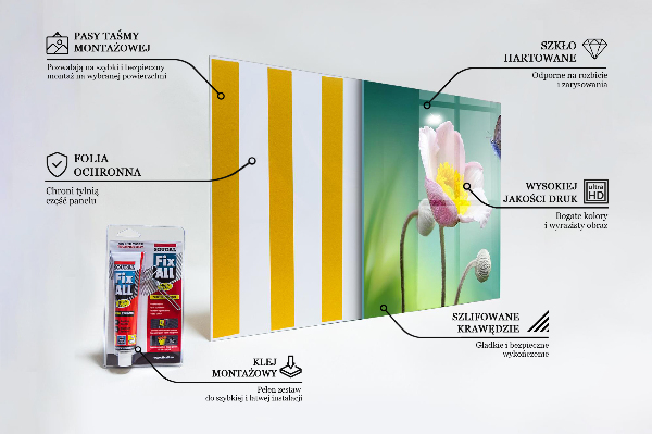 Konyhai hátfal panel Nyári réti pillangó virág