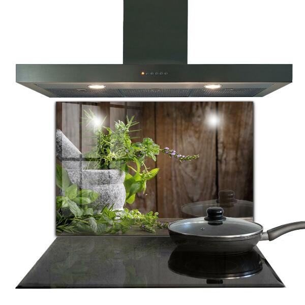 Konyhai panel Kőmozsár fűszerek