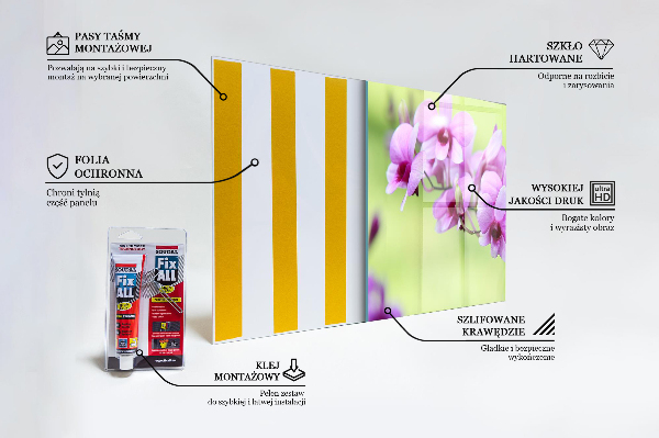 Konyhai hátfal panel Lila orchidea