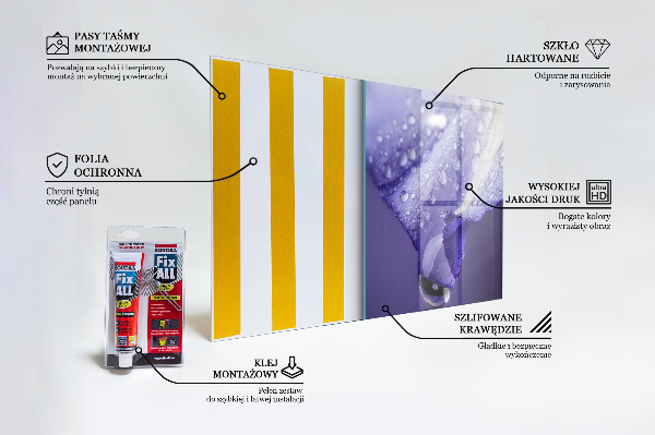 Konyhai hátfal panel Lila virágszirom