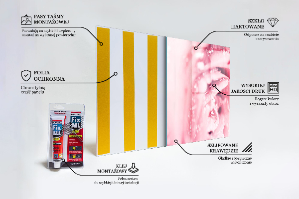 Konyhai hátfal panel Rózsaszín finom virág