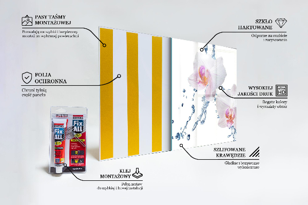 Konyhai hátfal panel Orchidea vízzel meglocsolva