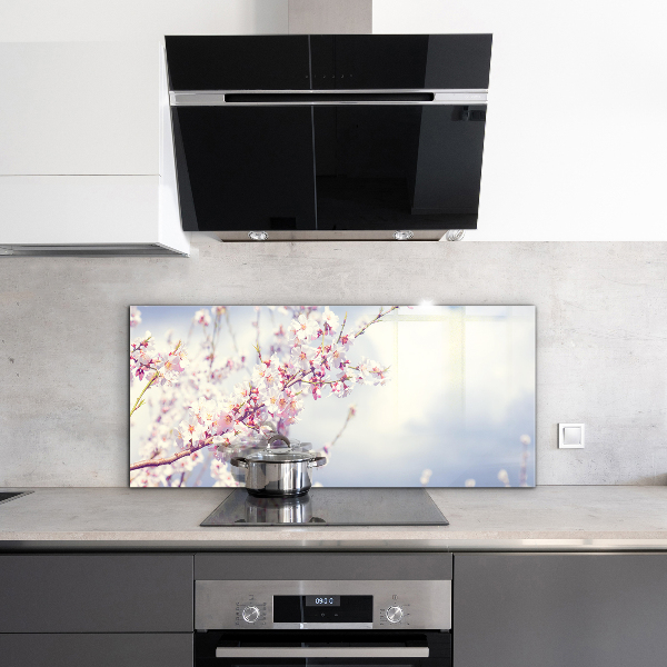 Konyhai hátfal panel Finom rózsaszín virágok