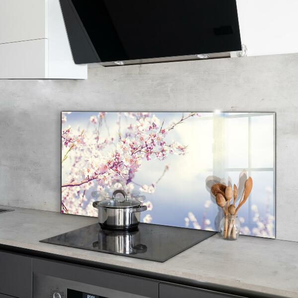 Konyhai hátfal panel Finom rózsaszín virágok