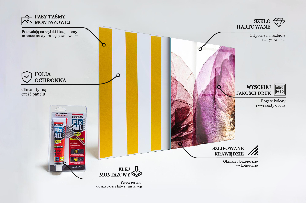 Konyhai hátfal panel Finom virágok részletei