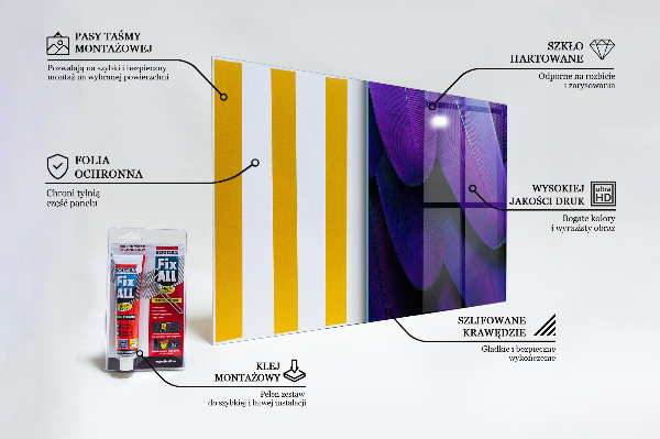 Konyhai üveg fali panel Egzotikus madártollak
