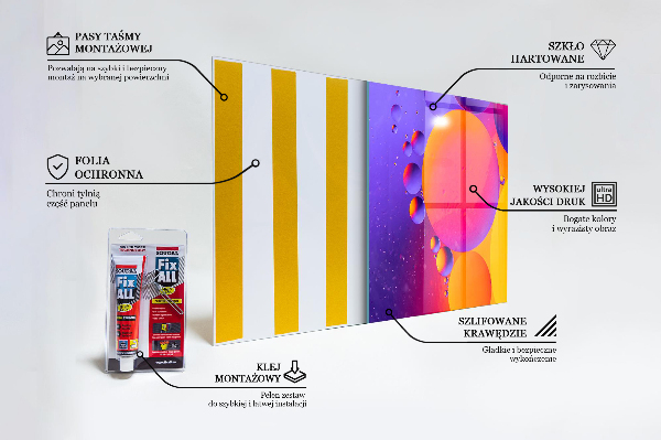 Konyhai panel Színes körök